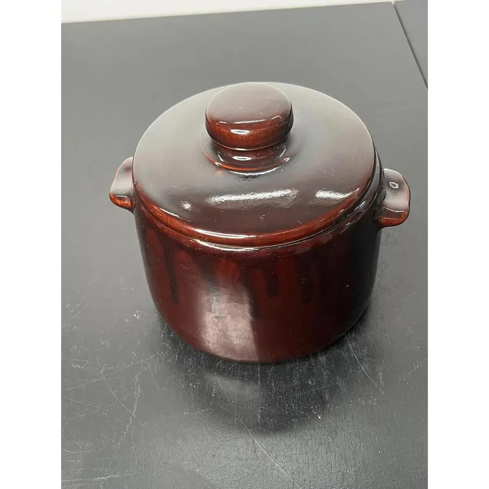 Vintage 1950s Brown Westbend Bean Pot Genuine Stoneware